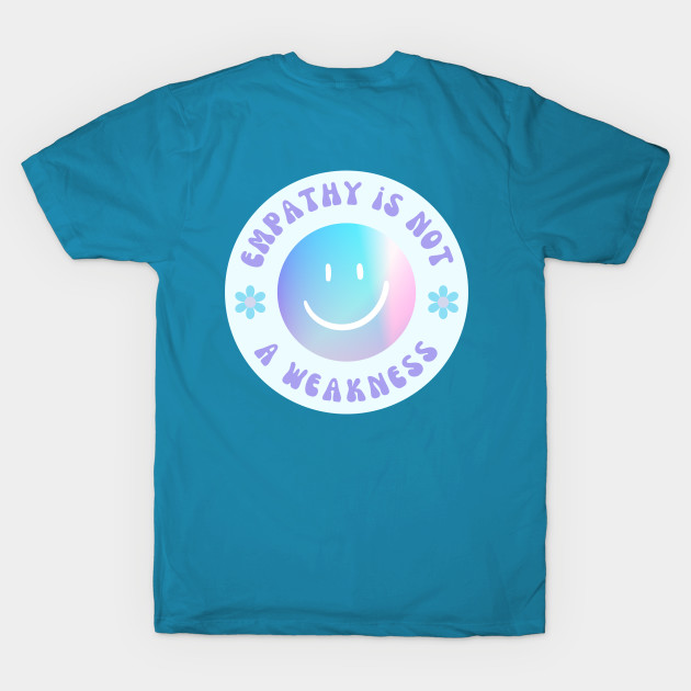 Empathy is Not a Weakness Retro Pastel Gradient Smiley Face with Flowers Sticker by empathyisbadass